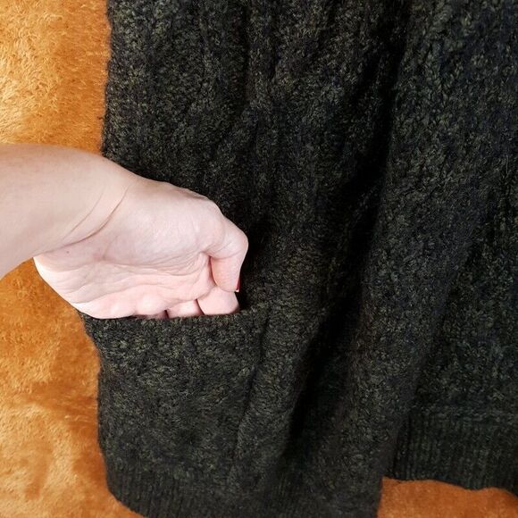 ALICE & OLIVIA Womens Sweater XS Green Cardigan Vest Open Oversized Chunky Knit - Picture 7 of 7